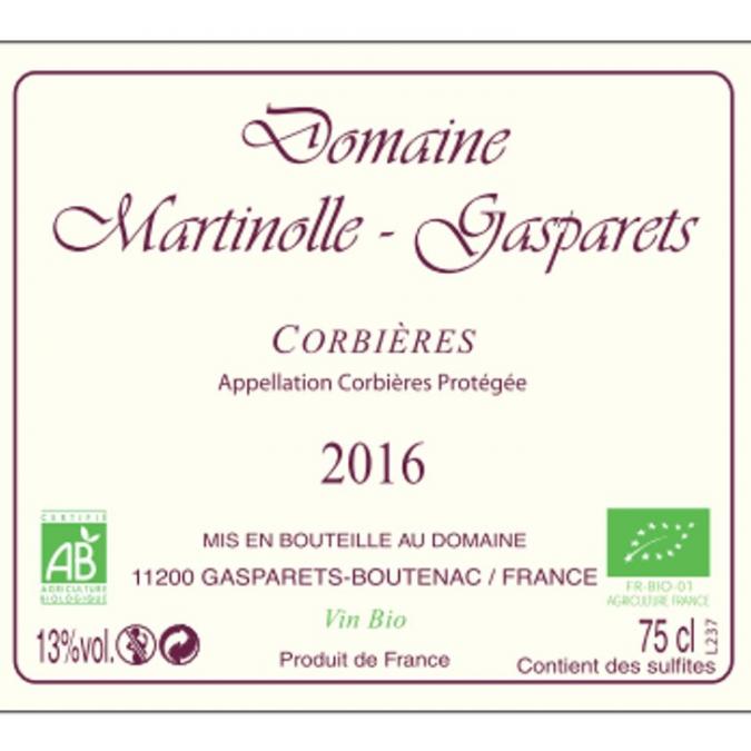 Domaine Martinolle-Gasparets - Domaine MARTINOLLE-GASPARETS 2016 BIO Artisanal Médaille de BRONZE MACON - 2015 - Bouteille - 0.75L