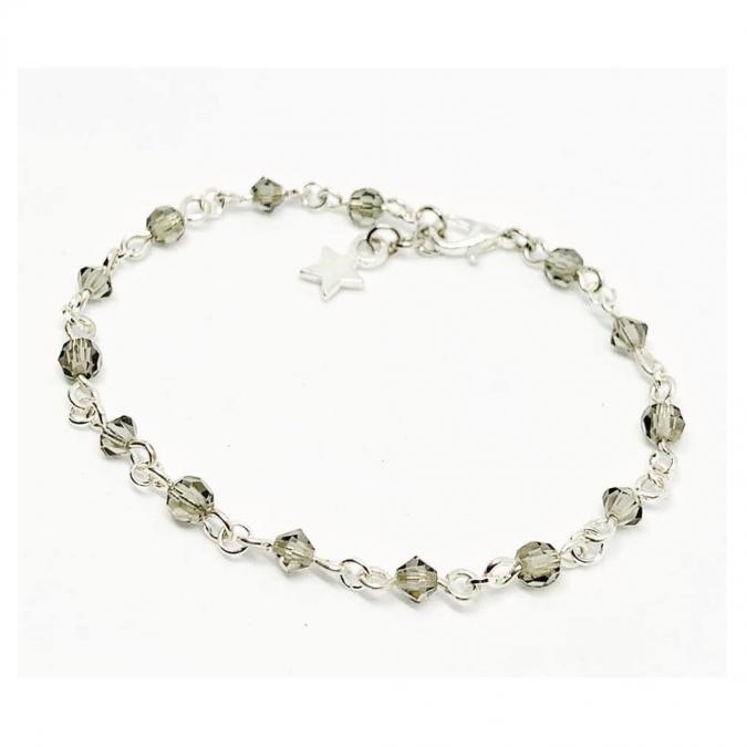 ELILOLA BIJOUX - Bracelet perles en cristal grises - Bracelet - Cristal (swarovski)
