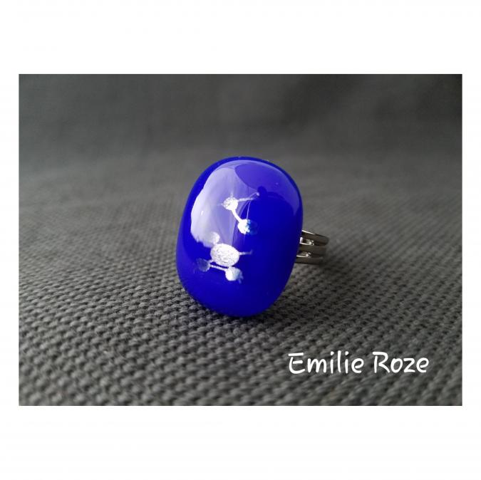 Emilie Roze - Bague bleu - Bague - Verre