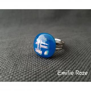 Emilie Roze - Bague bleu pétrole - Bague - Verre