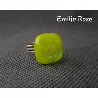 Emilie Roze - Bague vert anis - Bague - Verre