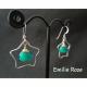 Emilie Roze - Boucles d&#039;oreille étoile vert turquoise - Boucles d&#039;oreille - Verre