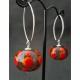 Emilie Roze - Boucles d&#039;oreille perles soufflées rouge orange - Boucles d&#039;oreille - Verre