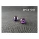 Emilie Roze - Boucles d&#039;oreille puce prune - Boucles d&#039;oreille - Verre
