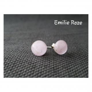 Emilie Roze - Boucles d&#039;oreille puce rose clair - Boucles d&#039;oreille - Verre