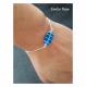 Emilie Roze - Bracelet chainette perle bleue - Bracelet - Verre