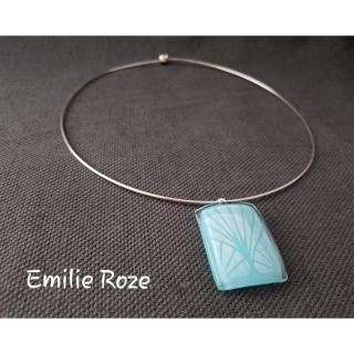 Emilie Roze - Collier arbre bleu clair - Collier - Verre