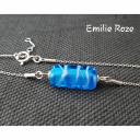 Emilie Roze - Collier chainette perle bleu - Collier - Verre