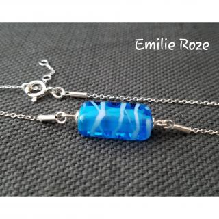 Emilie Roze - Collier chainette perle bleu - Collier - Verre