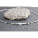 EmmaFashionStyle - Collier acier et perles facettées blanc opale - Collier - Acier
