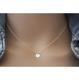 EmmaFashionStyle - Collier argent massif pendentif mini médaille gravée pissenlit - Collier - argent