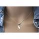 EmmaFashionStyle - Collier argent massif pendentif perles et plume - Collier - argent