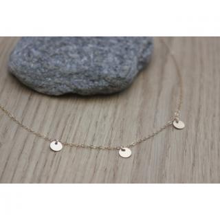 EmmaFashionStyle - Collier or Gold Filled 3 petites médailles rondes - Collier - Or (gold filled)