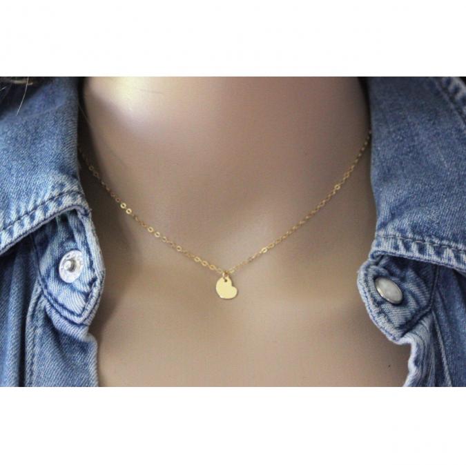 EmmaFashionStyle - Collier or gold filled pendentif coeur - Collier - Or (gold filled)