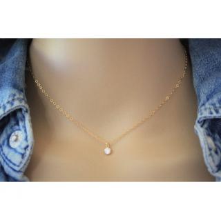 EmmaFashionStyle - Collier or gold filled pendentif diamant zirconium - Collier - Or (gold filled)