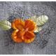 Evysoie - Broche, accessoire pour headbant, fleur mandarine, voilette noire - Broche
