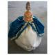 Evysoie - Marquise en soie peinte à la main bleue et blanche - POUPEE EN SOIE