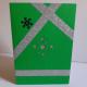 Farfeline - Carte motif perforé étoiles  - vert, parme &amp; argenté - Carte de voeux