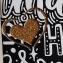 Farfeline - Carte motifs coeur &amp; Houx perforés - blanc, noir, doré &amp; parme - Carte de voeux