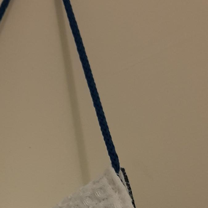 Farfeline - Support papier toilette en tissu - motif géométrique - cordon bleu uni - support papier toilette