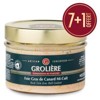 FOIE GRAS GROLIERE - 7 Foies Gras de Canard Mi-Cuit + 1 Offert - 1440 gr - Foie gras - 1.44