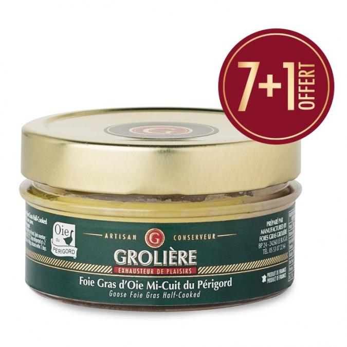FOIE GRAS GROLIERE - 8 Foies Gras d&#039;Oie Mi-Cuit du Périgord - Foie gras - 0.96