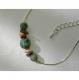 Haliotis Créations - Bracelet Petra, pierres turquoise et jaspe 2, chaîne inox - Collier - inox