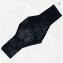 Hipstom - Arabesque - Coton noir à motif noir en velour - noeud claudinet