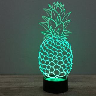 JNB-Maker Artisan Laseriste - Lampe illusion Ananas avec télécommande - Lampe de table - ampoule(s)