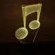 JNB-Maker Artisan Laseriste - Lampe illusion Note de Musique avec télécommande - Lampe de table - ampoule(s)