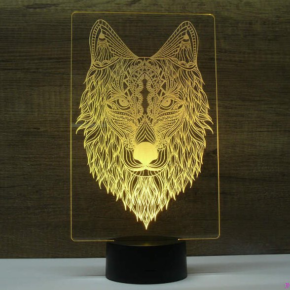 JNB-Maker Artisan Laseriste - Lampe Led Loup - Lampe de table - 4668ampoule(s)
