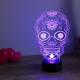 JNB-Maker Artisan Laseriste - Lampe Tête de mort Mexicaine Calavera ave télécommande - Lampe de table - ampoule(s)