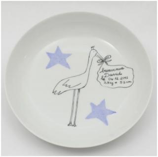 Judith Leviant porcelaine - Assiette cigogne - Assiette - Bleu