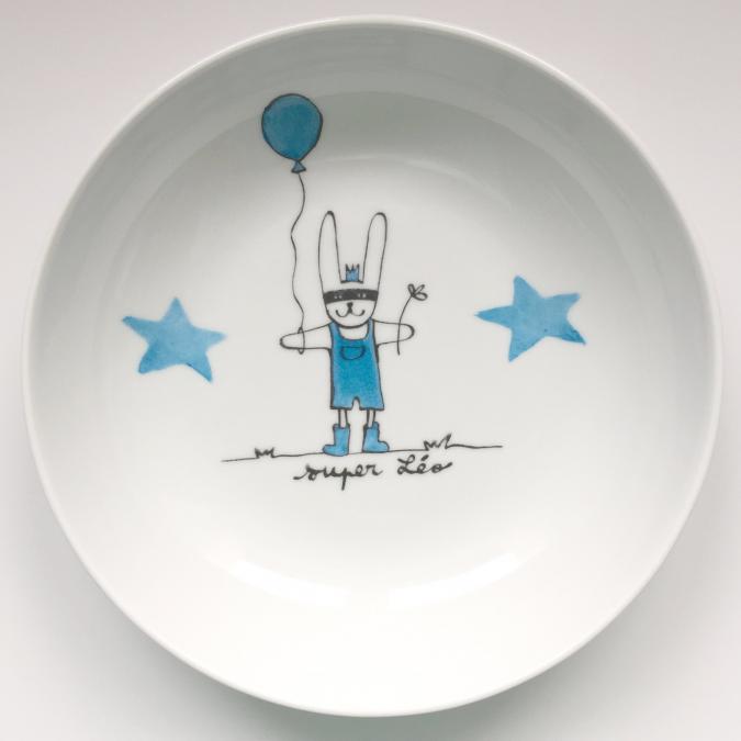 Judith Leviant porcelaine - Assiette lapinou - Assiette - Bleu