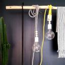 Karteko - Lampe baladeuse en laine recyclée  – Écrue cuivrée - Suspension - ampoule(s)
