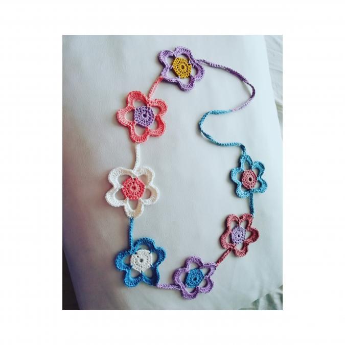 Kharynel Creation - Collier fleurs en crochet - Collier - Coton
