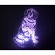 KISSKISSMETAL - CHIEN SAINT BERNARD - Lampe d&#039;ambiance 3D à leds, gravure laser sur acrylique, alimentation par piles ou câble usb - Lampe d&#039;ambiance