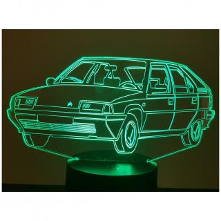 KISSKISSMETAL - CITROËN BX - Lampe d&#039;ambiance 3D à leds, gravure laser sur acrylique, alimentation par piles ou câble USB - Lampe d&#039;ambiance