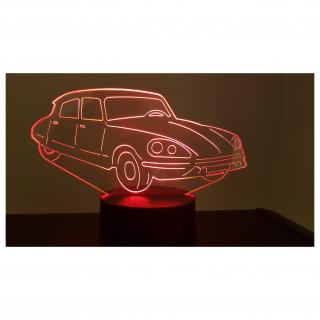 KISSKISSMETAL - CITROËN DS - Lampe d&#039;ambiance 3D à leds, gravure laser sur acrylique, alimentation par piles ou câble USB - Lampe d&#039;ambiance