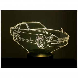 KISSKISSMETAL - DATSUN 240Z - Lampe d&#039;ambiance 3D à leds, gravure laser sur acrylique, alimentation par piles ou câble USB - Lampe d&#039;ambiance
