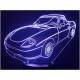 KISSKISSMETAL - FIAT Barchetta - Lampe d&#039;ambiance 3D à LED, gravure laser sur acrylique, alimentation par piles ou câble USB - Lampe d&#039;ambiance