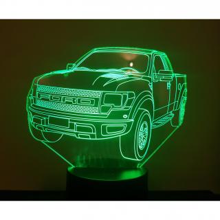 KISSKISSMETAL - FORD RAPTOR - Lampe d&#039;ambiance 3D à leds, gravure laser sur acrylique, alimentation par piles ou câble USB - Lampe d&#039;ambiance