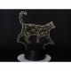 KISSKISSMETAL - Lampe 3D motif: chat filaire - Lampe d&#039;ambiance