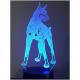 KISSKISSMETAL - Lampe 3D motif: chien dobermann - Lampe d&#039;ambiance