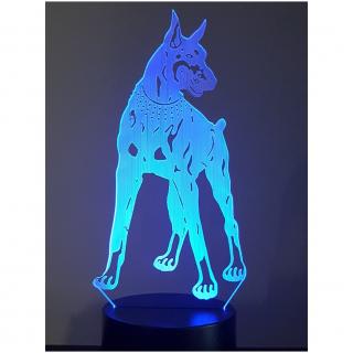 KISSKISSMETAL - Lampe 3D motif: chien dobermann - Lampe d&#039;ambiance