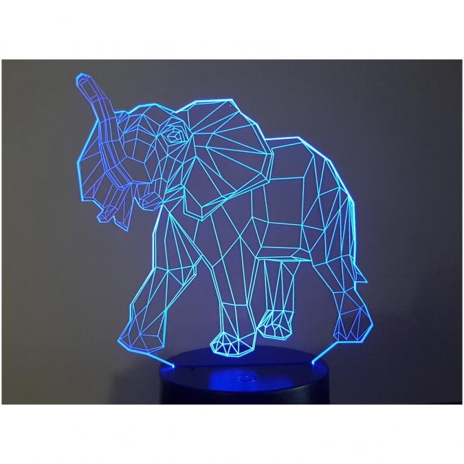 KISSKISSMETAL - Lampe 3D motif: éléphant - Lampe d&#039;ambiance