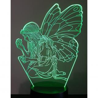 KISSKISSMETAL - Lampe 3D motif: fée - elphe - Lampe d&#039;ambiance