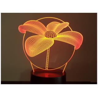 KISSKISSMETAL - Lampe 3D motif: Fleur - Lampe d&#039;ambiance