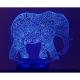 KISSKISSMETAL - Lampe 3D motif: Mandala éléphant - Lampe d&#039;ambiance
