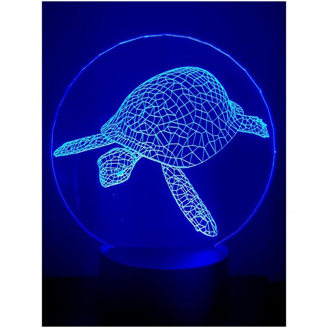 KISSKISSMETAL - Lampe 3D motif: tortue marine - Lampe d&#039;ambiance